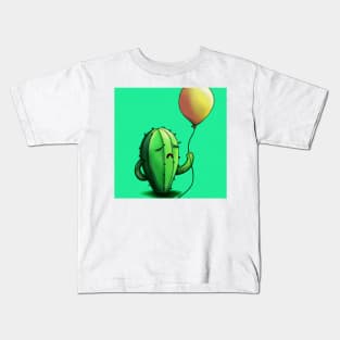 Sad cactus with a balloon Kids T-Shirt